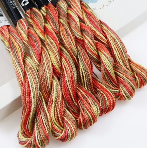 KCS 162 Yards(150 Meters) Mercerized Pearl Cotton Crochet Needlepoint Thread,Size 5 (4510, 6 skeins) - color: 4510
