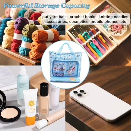 Knitting Bags and Totes Organizers Large Crochet Bag(Blue Bee) - color: Blue Bee
