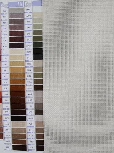 19" x 28" 11CT Counted Cotton Aida Cloth Cross Stitch Fabric (Pearl Grey) - color: Pearl Grey