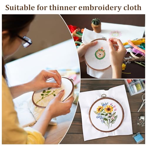 OwnMy 6 Embroidery Hoops with Hanging Rings, Embroidery Frames for Display