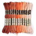 12 Skeins Orange Cross Stitch Threads 0.5mm Embroidery Floss 6 Ply Polyester Friendship Bracelets Floss Crafts Floss 12 Color 8.75 Yards(8m)/Skein - color: 12 Skeins, Orange