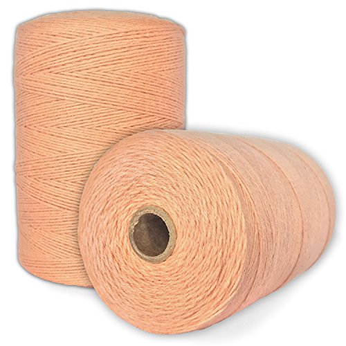 100% Cotton Loom Warp Thread (Peach), 8/4 Warp Yarn (800 Yards), Perfect for Weaving: Carpet, Tapestry, Rug, Blanket or Pattern - Warping Thread for Any Loom - color: Peach
