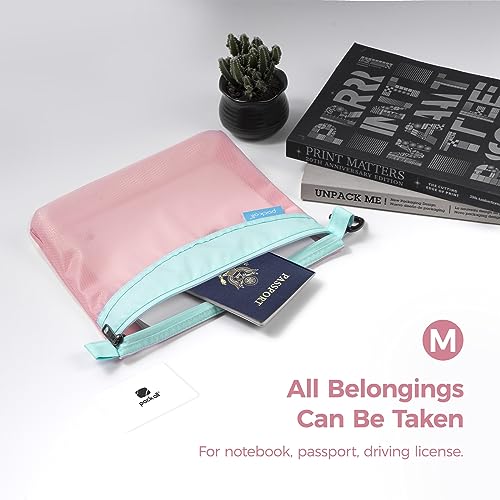 pack all Water-Resistant Zipper Pouch, Mesh Zipper Bag, 10.23"x7.48" - color: Pink, size: Medium