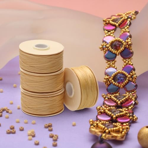 The Beadsmith Nymo Thread, Made of Nylon - size: Size D, 64 Yards, style: Champagne