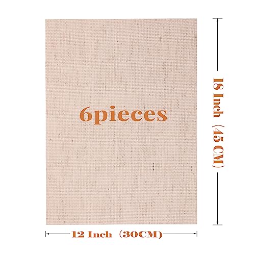 Caydo 6 Pieces Aida Cloth 14 Count Linen Cross Stitch Fabric - color: Linen