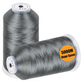 New brothread 2 Huge Spools Embroidery Machine Thread -Gray - color: Gray-817