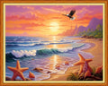 Dimensean Stamped Cross Stitch Kits Full Range of Embroidery Patterns Starter Kits for Beginners Adult DIY Cross Stitches Needlepoint Kits 11CT-Sunrise by the Seaside 16x20 inch - color: Craftpattern02