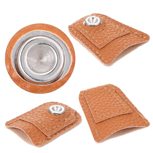 4Pcs Leather Thimbles for Hand Quilting Quilting Leather Finger Protector Coin Thimble Pads for Hand Sewing Embroidery Quiltings Knitting Pin Needles Craft DIY Tools(2 Sizes)