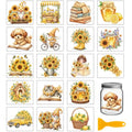 GLOBLELAND 18 Sheets Sunflower Gnome Transfer Stickers 3.9x3.6inch - style: Sunflower Gnome