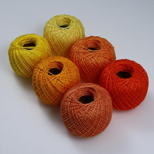 KCS Mercerized Pearl Cotton Thread Size 8 Crochet Needlework Embroidery Threads Ball (6, 07) - color: 07