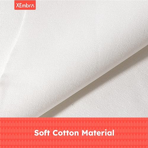 12 PCS White Embroidery Fabric, Pre-Cut Natural Cotton Embroidery Cloth Fabric, 4 Sizes Embroidery Cloth Squares for Embroidery Garment Craft (5.9 to 11.8inch) - color: White, size: 5.9 to 11.8 inch