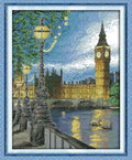 CaptainCrafts Cross Stitch Kits, Stamped Cross Stitch Pre-Printed Fabric 14CT Cross Stitching DIY Art DMC Needlecrafts Embroidery Kit for Adults Beginner (Preprinted 14CT, London Bell Tower) - color: London Bell Tower, style: Preprinted 14CT