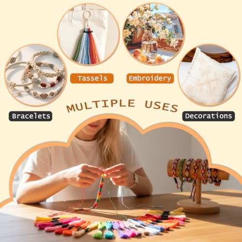 50 Skeins Embroidery Floss, Cross Stitch Threads Friendship Bracelet String - color: 50 Pcs, Rainbow