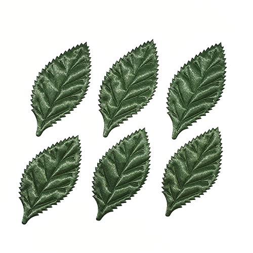 YYCRAFT Pack of Padded 2-Faced Satin Velvet Leaf Appliques/Craft (180 PCS Dark Green) - color: 180 PCS Dark Green