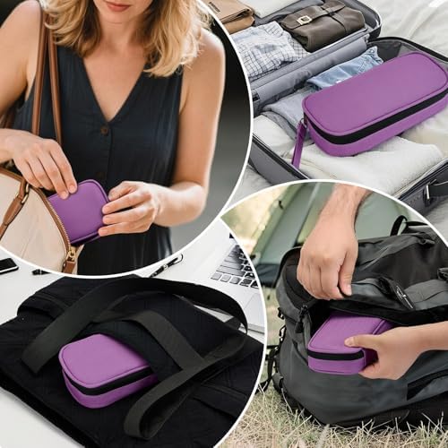 apollo walker Insulin Cooler Travel Case with Ice Packs and Insulation - color: Purple, size: Small