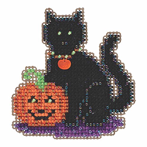 Wendy's Cat Beaded Halloween Counted Cross Stitch Kit Mill Hill 2015 Autumn Harvest MH185206