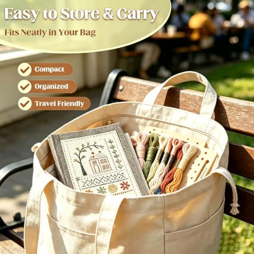 2026 Upgraded Embroidery Stitch Book & 132 Sewing Tools for Beginners