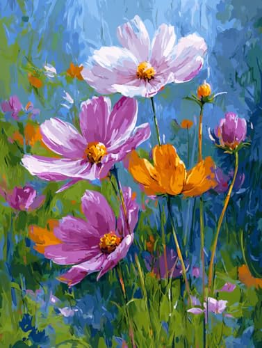 Moohue 14 ct Counted Cross Stitch Kits for Adults Flowers Cross Stitch Patterns Stamped Printed Cross Stitch Kits (Flowers 10) - color: Flowers 10