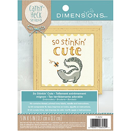 Dimensions 'So Stinkin' Cute' Beginner's Embroidery Kit, 5'' x 5''