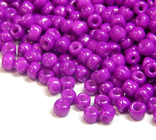 Perlin Glass Seed Beads 3mm 8/0 Round Mini Small Pony Beads 3300pcs for Making Earrings Bracelets Pendants Waist Jewelry DIY Handmade Opaque Color Kit (Dark Pruple, 2,6 mm ~ 3 mm) - color: Dark Pruple