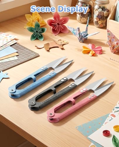 12 PCS Thread Snips, 4.1" High-Carbon Steel Yarn Scissors for Crocheting Sewing Stitch Knitting Diy Crafts