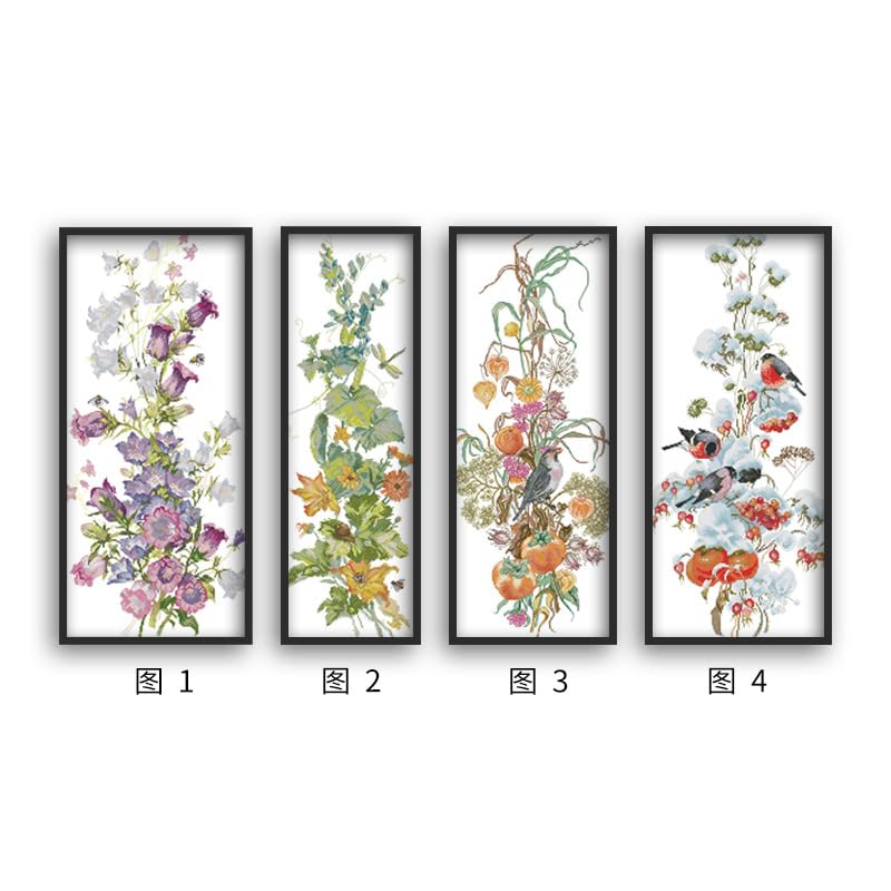 Rosyfoxes Cross Stitch Kits Stamped Full Range of Embroidery Starter Kits for Beginners DIY- Printed kit Spring(Printed) 11CT 16.1×31.5 inches - color: Spring16.1×31.5 inches