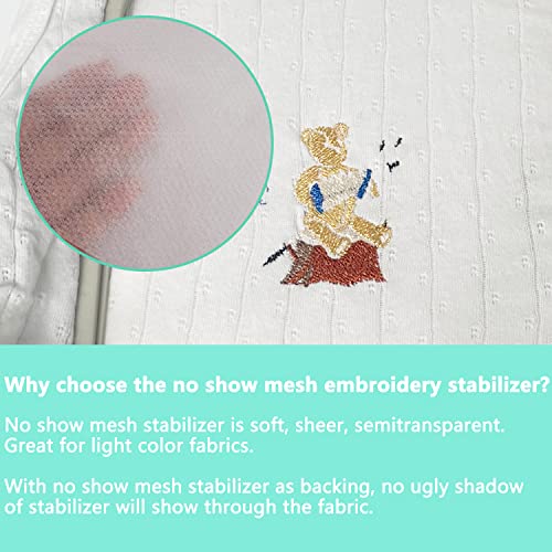 Craftido No Show Mesh Embroidery Stabilizer Backing -15" x 25 Yd/Roll - size: 15"x25yd roll