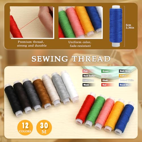 SHWAKK Sewing Kit for Adults, Stainless Steel Needles for Hand Sewing - size: 65pcs