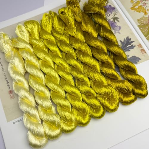 100% Mulberry Silk Embroidery Thread 8 Colors 22m Each (63) - color: 63