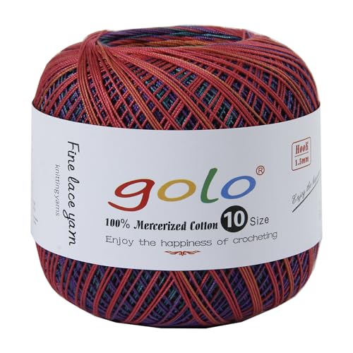 golo Crochet Thread Size10 Space-Dyed Yarn for Hand Knitting D611 - color: D611