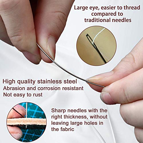 50PCSLarge-Eye Needles for Hand Sewing with Threaders