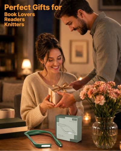 Neck Reading Light, 80-hr Lasting Rechargeable Book Light Wide Lamp - color: Green