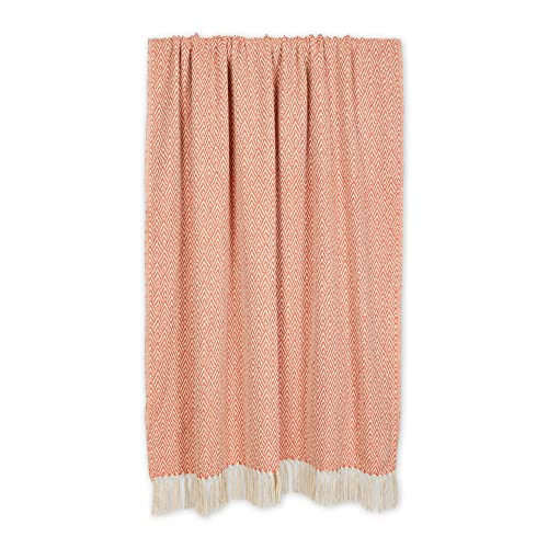 DII Diamond Throw Collection Cotton Woven, 50x60, Spice - color: Spice