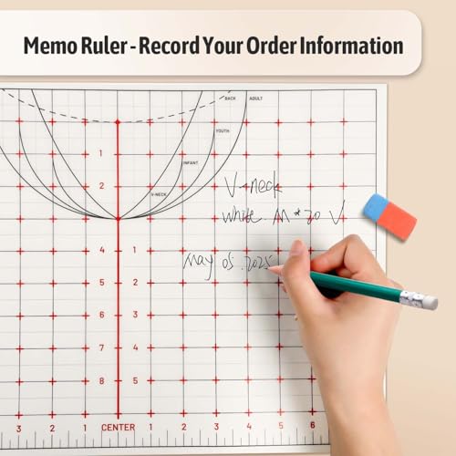 TransOurDream Heat Transfer Paper Supplies Reusable Direct Heat Resistant Tshirt Ruler Guide 20-Pack 16'' Large Cuttable Alignment Ruler, Special/V-Neck/Round Vinyl Centering Tool, S-5XL Adult Youth - color: Tshirt Ruler, size: 20 Sheets
