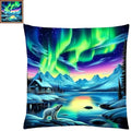 Fanxvivy Stamped Cross Stitch Kits for Adults Beginners Pillow Needlepoint Kit with Embroidery Pattern Needlework Kit Prestamped Stitches Kit 11CT Cross Stitching-Northern Lights Bear 18x18 inch - color: Pre-pattern 45