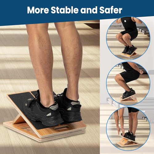 StrongTek Wooden Slant Board, 13-Inch Wide, 5 Adjustable Angles 15°-35°