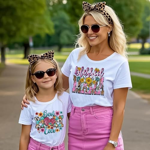 4 Packs Best Mom Iron on Transfer Patches, Mother’s Day Heat Transfer HTV Vinyl Decals Mama Theme DTF Transfer Ready to Press Waterproof Iron on Appliques for T-Shirt Fabric DIY Project Mom Gifts - color: Mother Day B