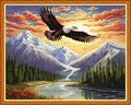 Dooxvey Cross Stitch Kits for Adults Beginners,Full Range of Cross-Stitch Stamped Kits Needlepoint Kits for Beginners Embroidery Kits 11CT Cross Stitch Patterns-Sunrise Eagle 16x20 inch - color: Artpattern24
