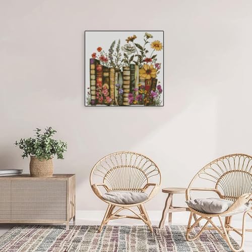 MYBISYMQQ Stamped Cross Stitch Kits - Flower Embroidery Starter Kit for Adult Beginners, Cross Stitch Kits Embroidery Kit Arts and Crafts for Beginners 13.7x13.7 inch - color: D038