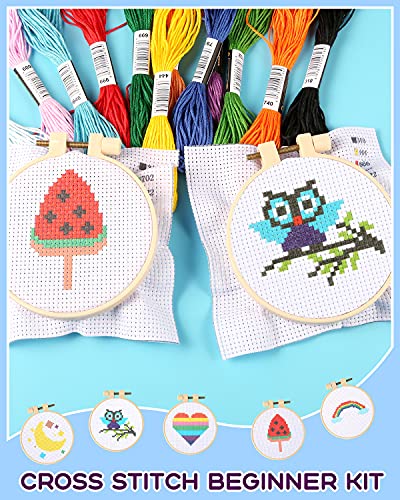 Pllieay Cross Stitch Beginner Kit for Kids 7-13 for Crafts, Christmas Gift