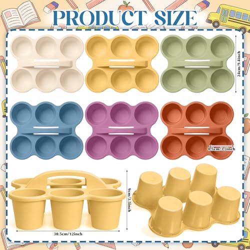 Suclain 6 Pcs Plastic Caddy Organizer with Handle Classroom, Boho Color - color: Boho color