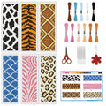 INFUNLY 6pcs Animal Textures Cross Stitch Bookmark Kit for Beginners DIY Leopard Print Embroidery Bookmark Kits Zebra Stripes Needlepoint Kit with Instruction Easy Cross Stitch Set for Book Readers - style: Animal Patterns