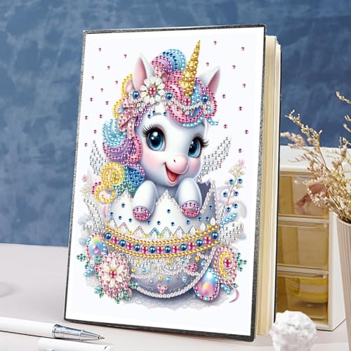 Diamond Painting Blank Notebook Kits for Adult, Dairy Travel Drawing Message Art Notebook, DIY Special Shape Diamond Art Kits Gift Cross Stitch for Office Work Study