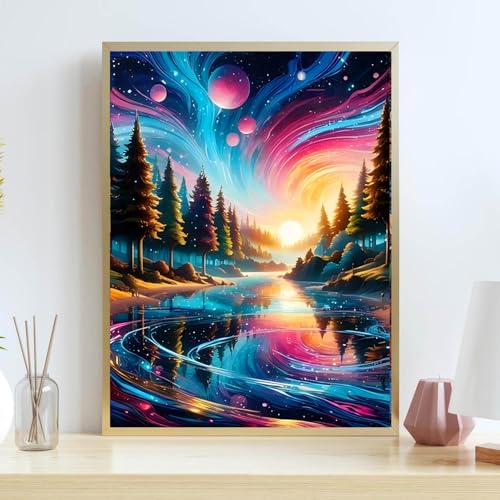 Lzyueyuan Landscape Stamped Cross Stitch Kits for Beginners,Needlepoint Counted Cross Stitch Kits for Adults,Easy Prestamped Pattern Needlepoint Kit Crafts for Home Decor Gifts11.8X15.7in - color: Cross Stitch-0125-2