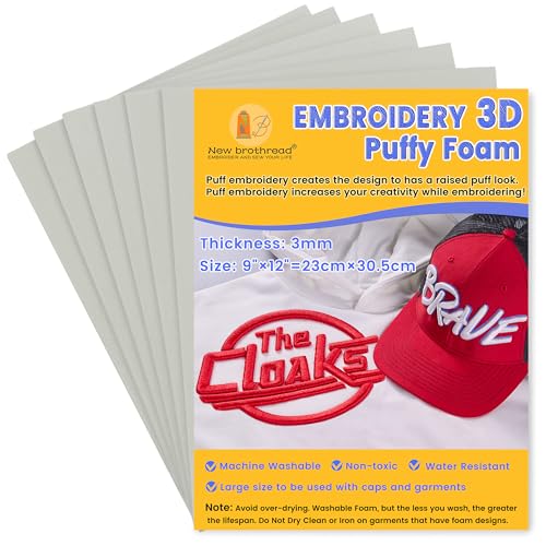 New brothread 6PCS Embroidery Puffy Foam 3MM - Gray - color: 6×gray