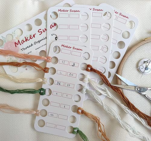 DMC Gold Embroidery Hand Needles (1-3-5-7-8-9 Bundle Pack), Large Eye Sharp End Embroidery and Cross Stitch Needles with Maker Susan Thread Organizer Card (Total 8 Needles, 1 Organizer Card)