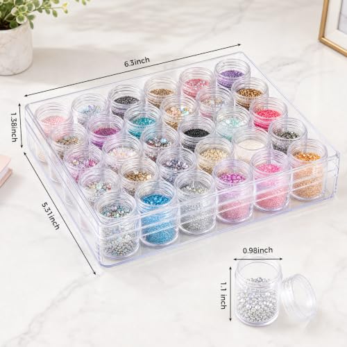 BigOtters Bead Organizer, 30 Grids Diamond Painting Storage Containers - size: 6.3 X 5.3 X 1.4inch