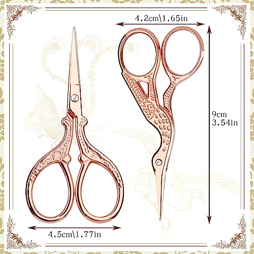Embroidery Scissors Set 2Pcs Cute and Practical Sewing Scissors - color: Gold
