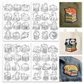 ORIGACH 4 Sheets A4 Large Cute Animal and Books Water Soluble Embroidery Patterns, Stick and Stitch Embroidery Papers with Animal Reading Books Designs, Wash Away Printable for Hand Sewing Lovers - color: Animal & Books
