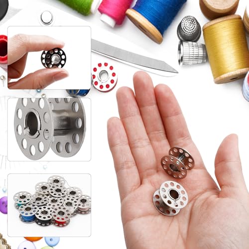 Metal Class 15 Sewing Machine Bobbins, 28 PCS, Universal Replacement Parts